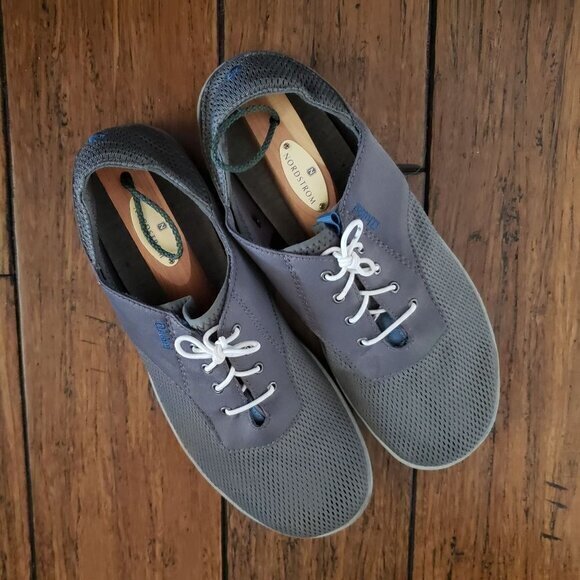 Olukai Nohea Moku Mens Boat Shoes  Gray Grey  Pre-Owned Size 8 - Picture 1 of 16